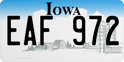 IA license plate EAF972