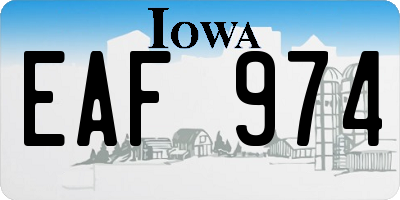 IA license plate EAF974
