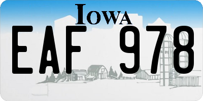 IA license plate EAF978