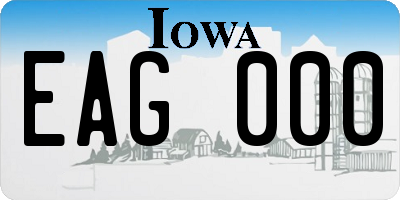 IA license plate EAG000