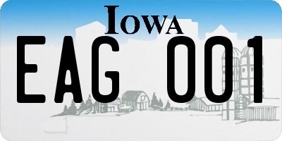 IA license plate EAG001