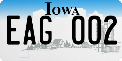IA license plate EAG002