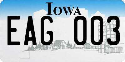 IA license plate EAG003