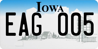 IA license plate EAG005