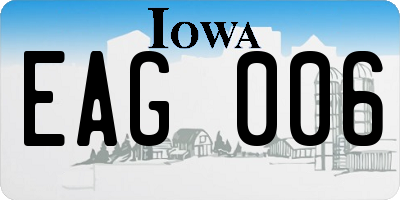 IA license plate EAG006