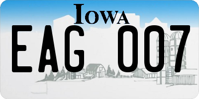 IA license plate EAG007