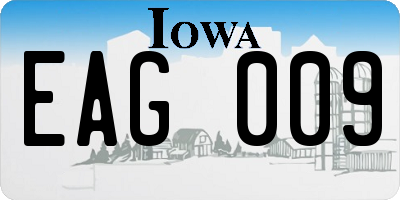 IA license plate EAG009