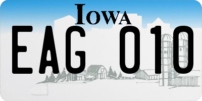 IA license plate EAG010