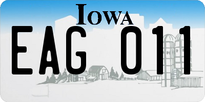 IA license plate EAG011