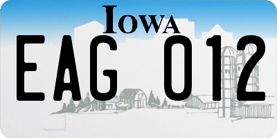 IA license plate EAG012