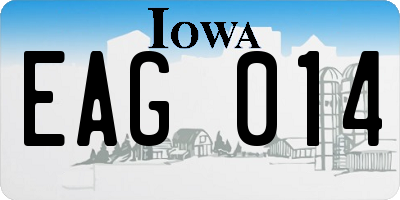 IA license plate EAG014