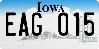 IA license plate EAG015