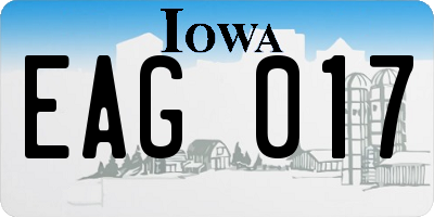 IA license plate EAG017