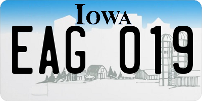 IA license plate EAG019