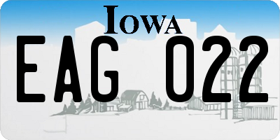 IA license plate EAG022