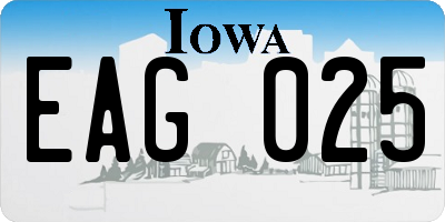 IA license plate EAG025