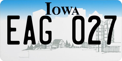 IA license plate EAG027