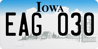 IA license plate EAG030