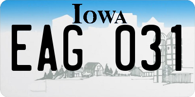 IA license plate EAG031