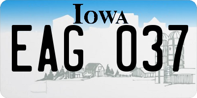 IA license plate EAG037