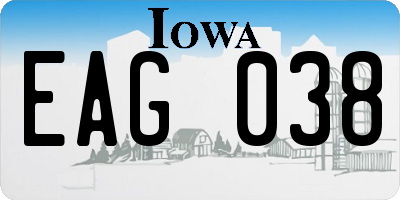 IA license plate EAG038