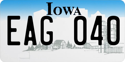 IA license plate EAG040