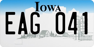 IA license plate EAG041