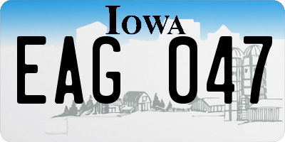 IA license plate EAG047