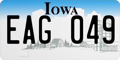 IA license plate EAG049