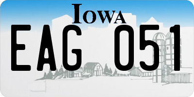 IA license plate EAG051