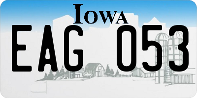 IA license plate EAG053