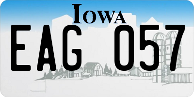 IA license plate EAG057