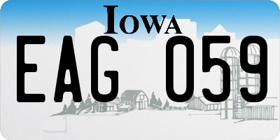 IA license plate EAG059