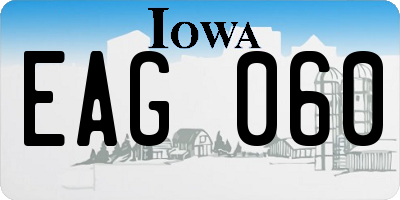 IA license plate EAG060