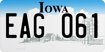 IA license plate EAG061