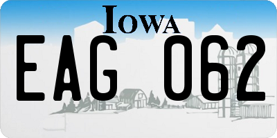 IA license plate EAG062