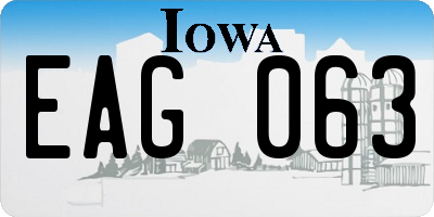 IA license plate EAG063