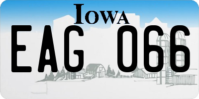 IA license plate EAG066