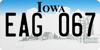 IA license plate EAG067
