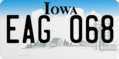 IA license plate EAG068