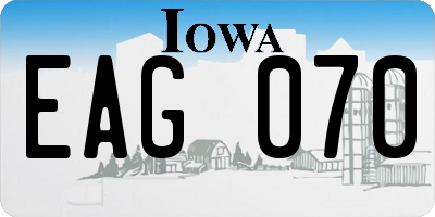 IA license plate EAG070