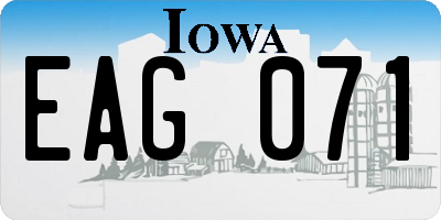 IA license plate EAG071