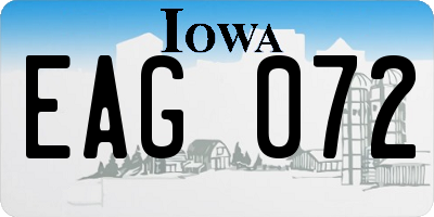 IA license plate EAG072