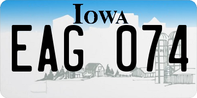 IA license plate EAG074