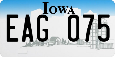 IA license plate EAG075