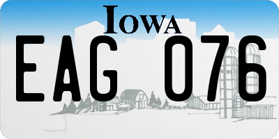 IA license plate EAG076