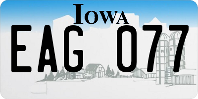 IA license plate EAG077