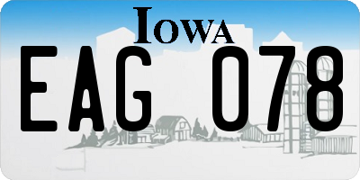 IA license plate EAG078