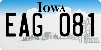 IA license plate EAG081