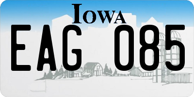 IA license plate EAG085